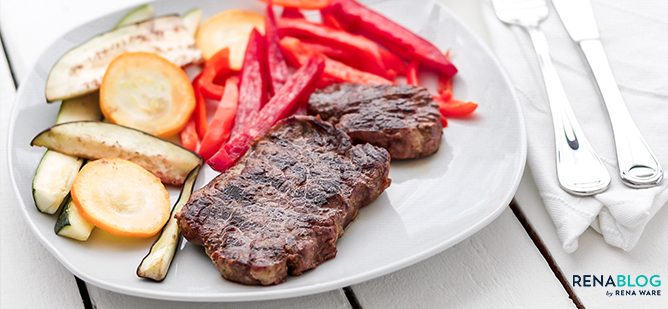 Carne asada con verduras al grill