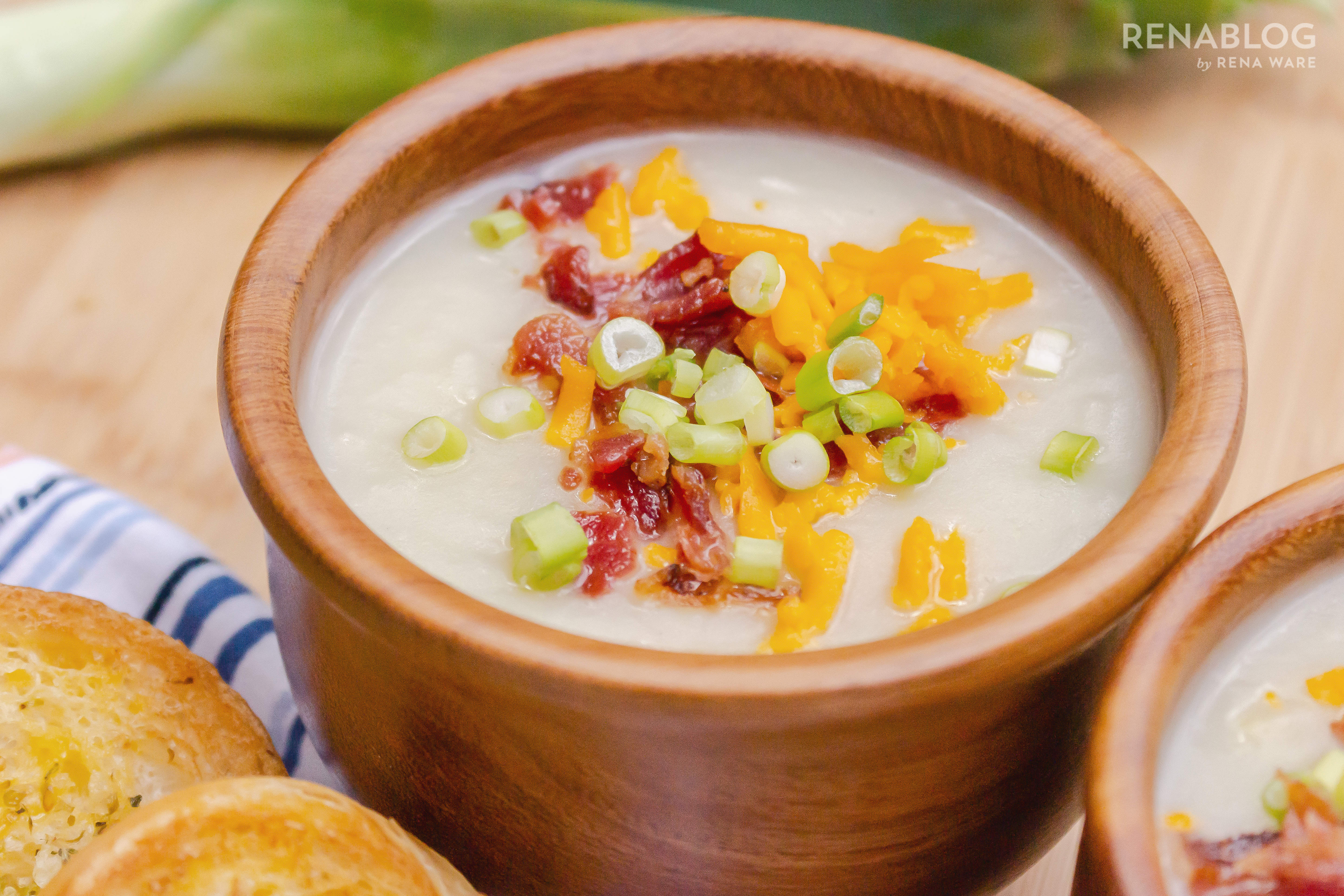 Crema de papa con tocino