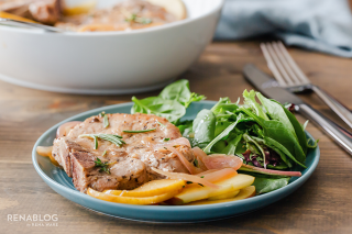 Chuletas de cerdo con manzanas
