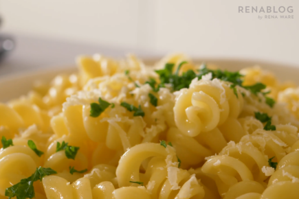 Pasta Alfredo con mínimo de agua